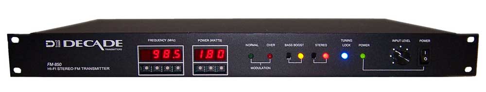 Decade FM800 1.8W Stereo FM Transmitter with Ground Plane Antenna